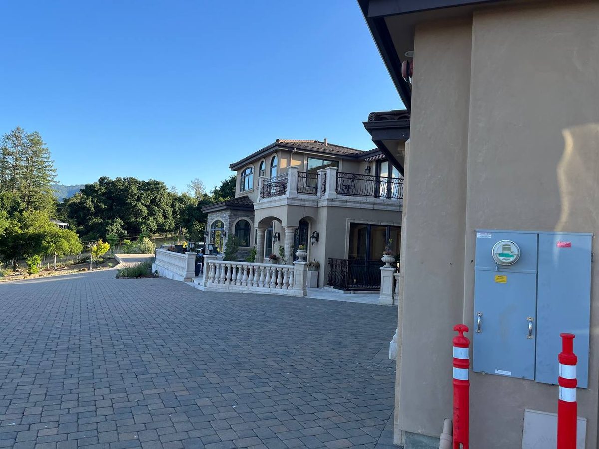 Mediterranean exterior renovation – stucco and stone, Arcadia CA