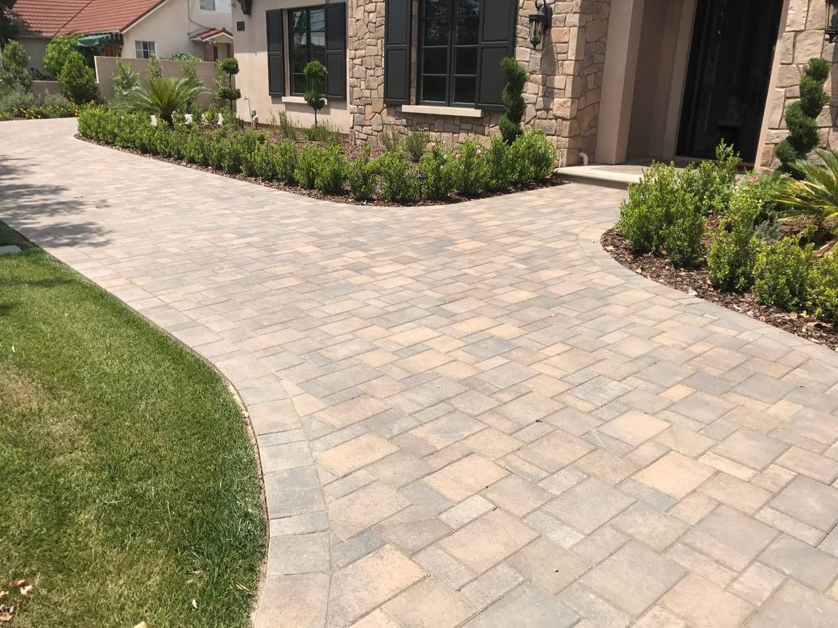 Paver driveway entry renovation, Arcadia CA