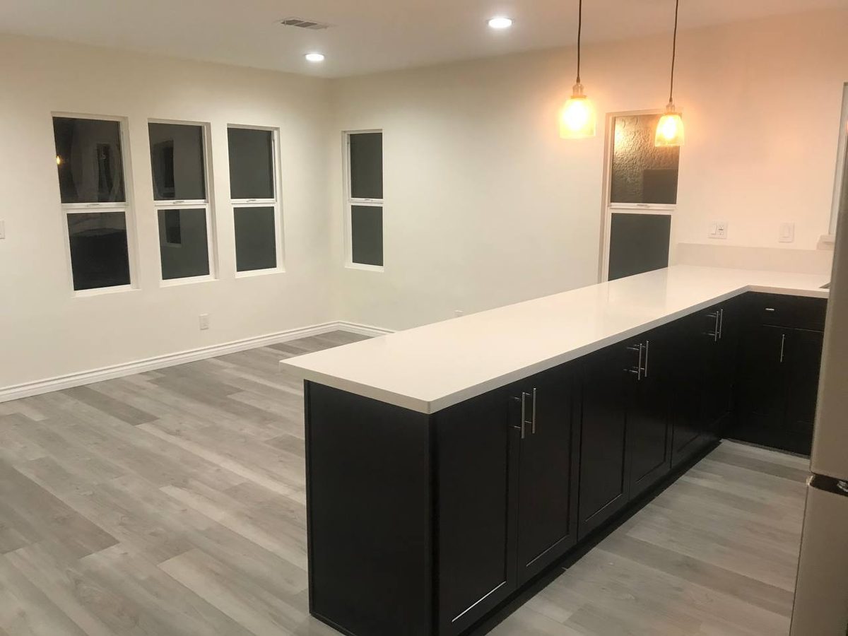 Kitchen remodel – white cabinets with stainless appliances, Arcadia CA