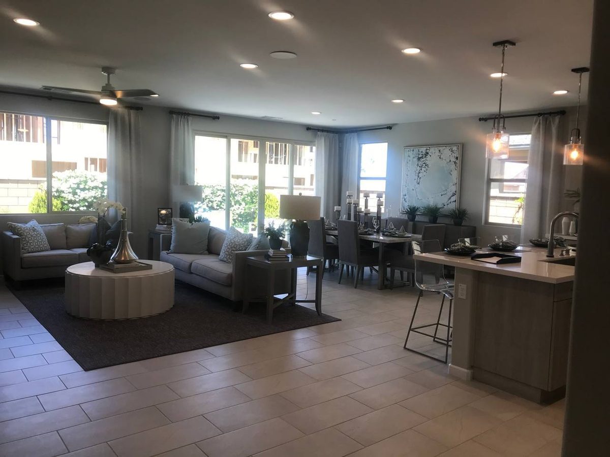 Staged living room renovation, Arcadia CA