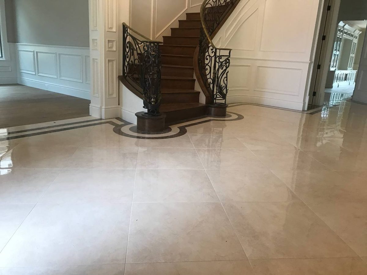 Grand foyer with curved staircase, Arcadia CA